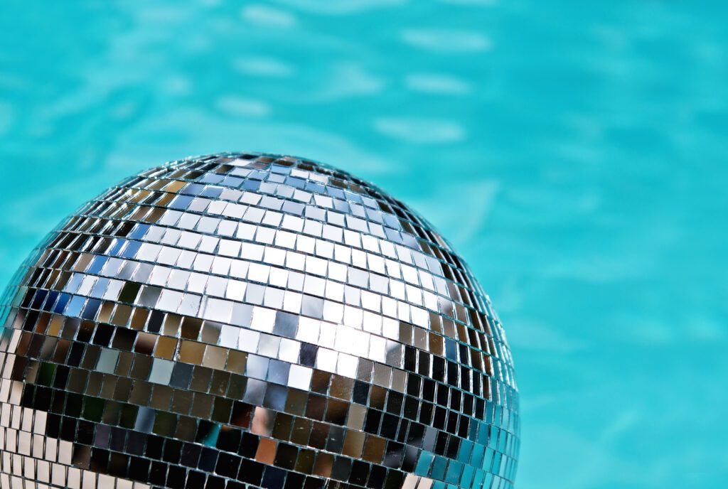 Disco,Ball,Beside,Blue,Swimming,Pool,Water